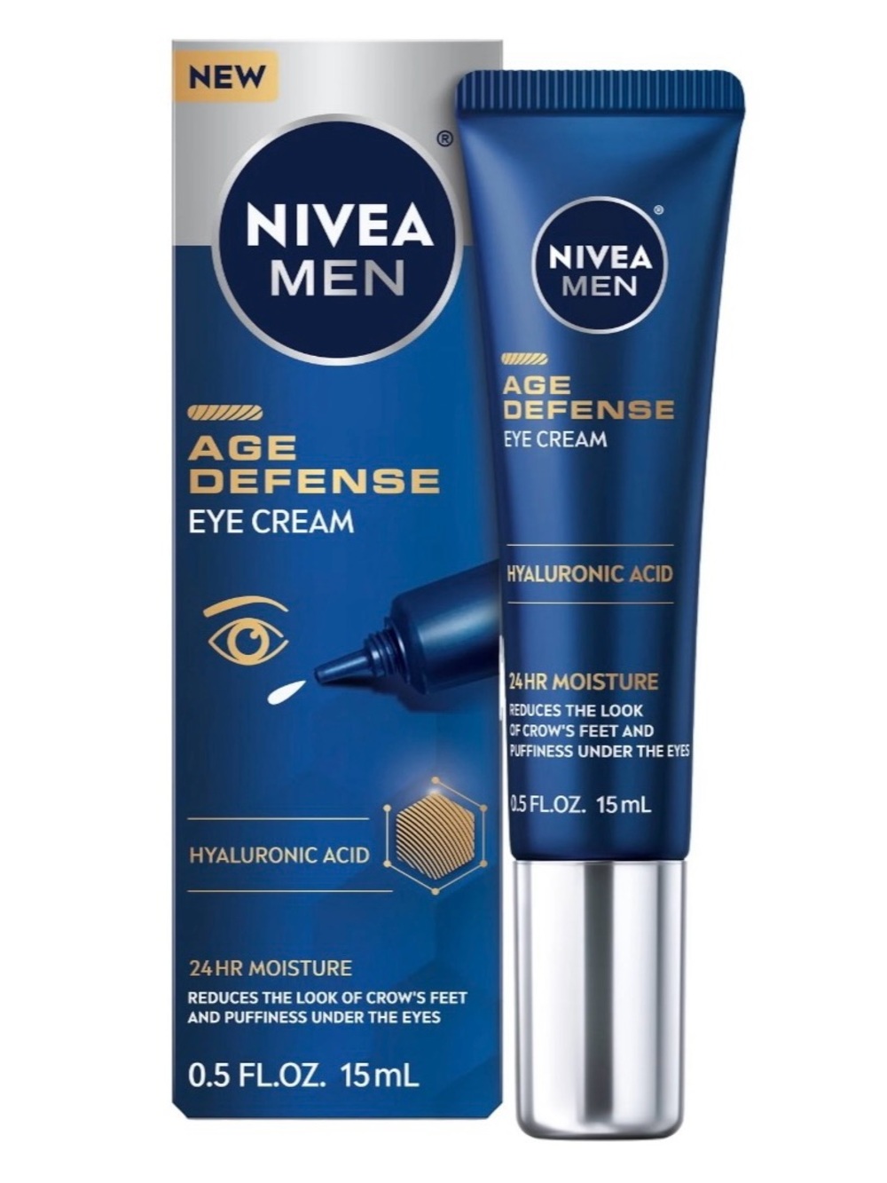 NIVEA Men Age Defense Eye Cream 0.5 fl oz / 15mL ~ New in Box